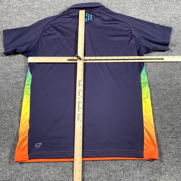 Puma Mens Medium Short Sleeve Polo Shirt Ombre Fade Color Pattern Soccer Futbol - Picture 8 of 8